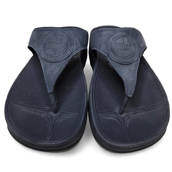 Fitflop Walkstar Blue Nubuck Leather Thong Sandals Women's Resort Casual Beach 7 - Picture 2 of 8